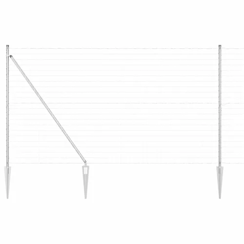 Kerítés oszlopokkal Ezüst 1.6 x 10 m Acél