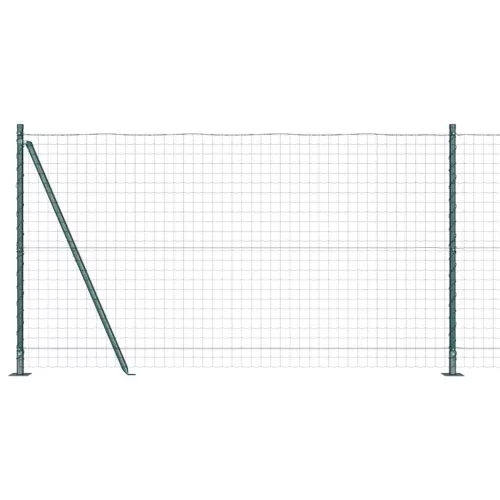 Kerítés oszlopokkal Zöld 1.2 x 10 m Acél