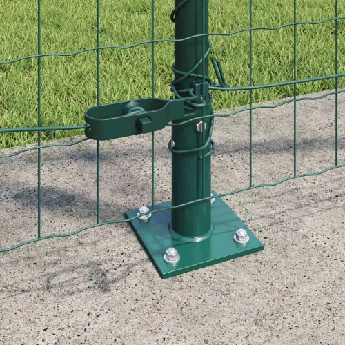 Kerítés oszlopokkal Zöld 1.2 x 10 m Acél