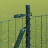 Kerítés oszlopokkal Zöld 1.4 x 10 m Acél