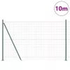 Kerítés oszlopokkal Zöld 1.4 x 10 m Acél