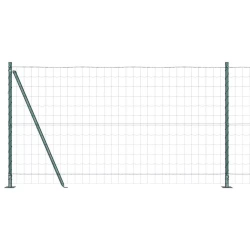 Kerítés oszlopokkal Zöld 1.2 x 10 m Acél