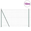 Kerítés oszlopokkal Zöld 1.4 x 10 m Acél