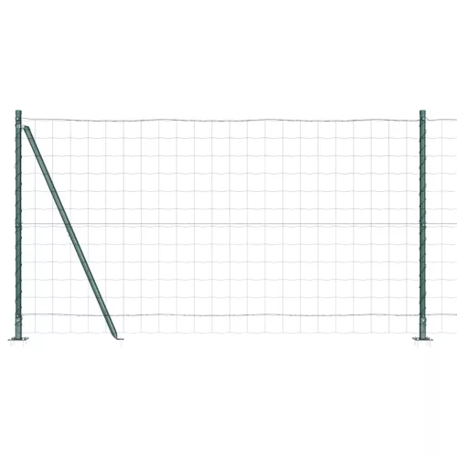 Kerítés oszlopokkal Zöld 1.2 x 10 m Acél