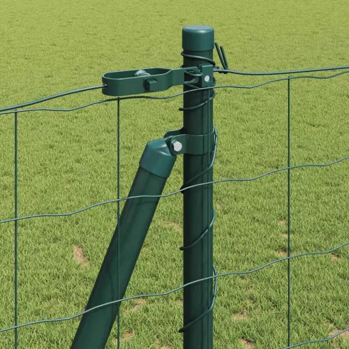 Kerítés oszlopokkal Zöld 1.2 x 10 m Acél