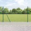 Kerítés oszlopokkal Zöld 1.6 x 10 m Acél