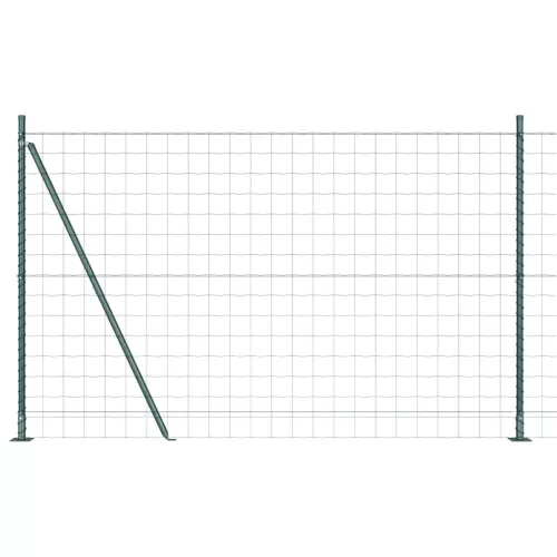 Kerítés oszlopokkal Zöld 1.6 x 10 m Acél
