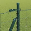 Kerítés oszlopokkal Zöld 1.6 x 10 m Acél
