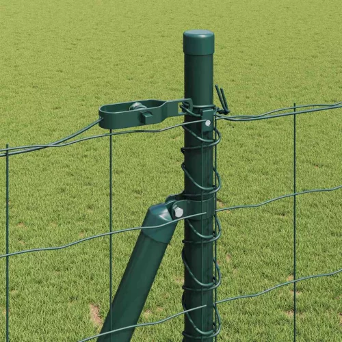 Kerítés oszlopokkal Zöld 1.6 x 10 m Acél