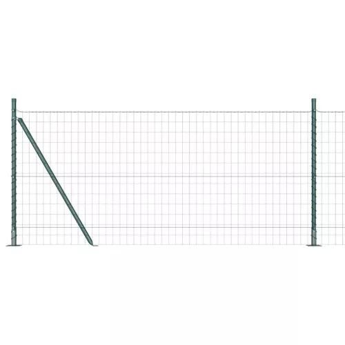 Kerítés oszlopokkal Zöld 0.8 x 25 m Acél