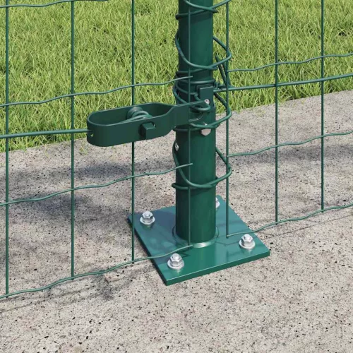 Kerítés oszlopokkal Zöld 0.8 x 25 m Acél