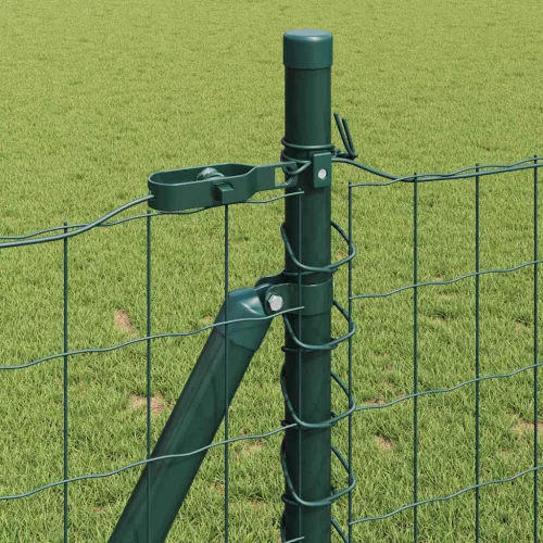 Kerítés oszlopokkal Zöld 0.8 x 25 m Acél