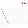 Kerítés oszlopokkal Zöld 1.2 x 25 m Acél
