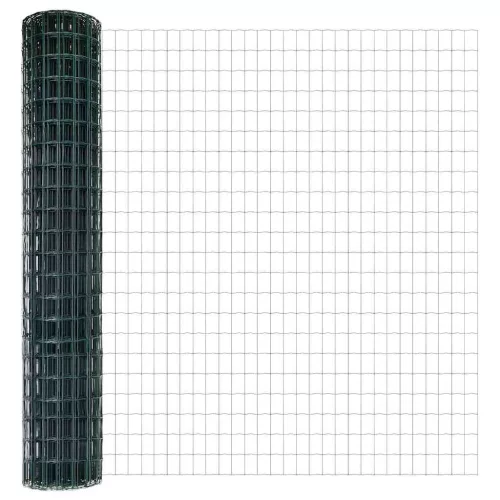 Kerítés oszlopokkal Zöld 1.2 x 25 m Acél