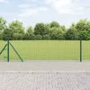 Kerítés oszlopokkal Zöld 0,4 x 25 m Acél