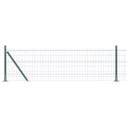 Kerítés oszlopokkal Zöld 0,4 x 25 m Acél