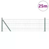 Kerítés oszlopokkal Zöld 0,4 x 25 m Acél