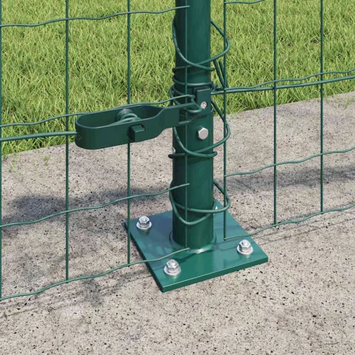 Kerítés oszlopokkal Zöld 0,4 x 25 m Acél