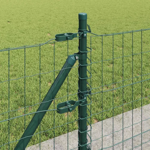 Kerítés oszlopokkal Zöld 0,4 x 25 m Acél