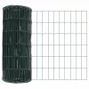 Kerítés oszlopokkal Zöld 0,4 x 25 m Acél
