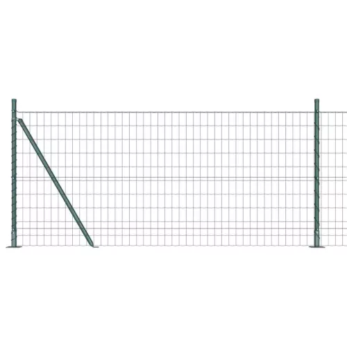 Kerítés oszlopokkal Zöld 0.8 x 25 m Acél