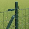 Kerítés oszlopokkal Zöld 0.8 x 25 m Acél