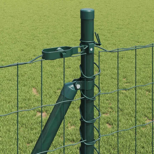 Kerítés oszlopokkal Zöld 0.8 x 25 m Acél