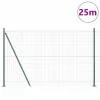 Kerítés oszlopokkal Zöld 1.2 x 25 m Acél