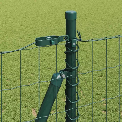 Kerítés oszlopokkal Zöld 1.2 x 25 m Acél