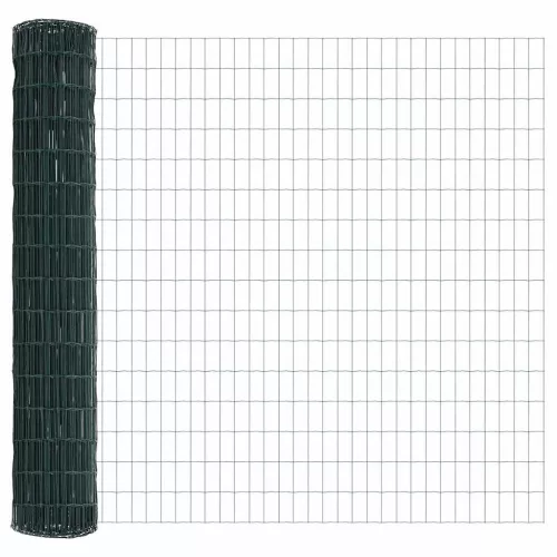 Kerítés oszlopokkal Zöld 1.2 x 25 m Acél