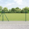 Kerítés oszlopokkal Zöld 1 x 25 m Acél