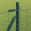 Kerítés oszlopokkal Zöld 1 x 25 m Acél