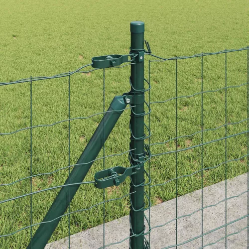 Kerítés oszlopokkal Zöld 0.4 x 50 m Acél