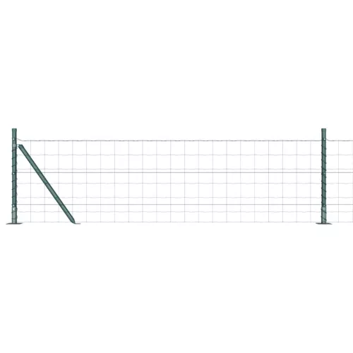 Kerítés oszlopokkal Zöld 0.4 x 50 m Acél