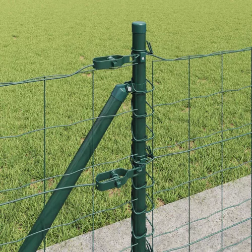 Kerítés oszlopokkal Zöld 0.4 x 50 m Acél