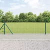 Kerítés oszlopokkal Zöld 0,4 x 25 m Acél