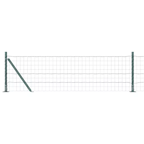 Kerítés oszlopokkal Zöld 0,4 x 25 m Acél