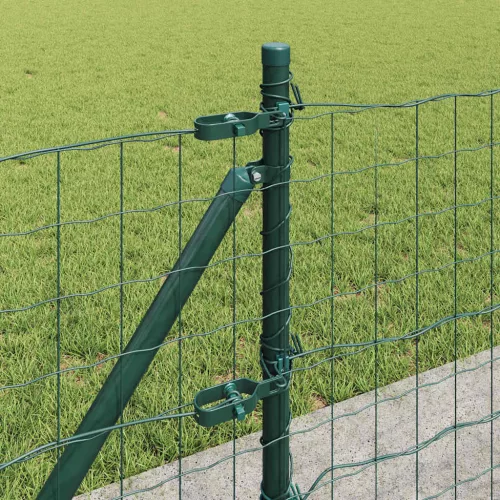 Kerítés oszlopokkal Zöld 0,4 x 25 m Acél