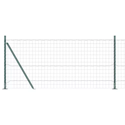 Kerítés oszlopokkal Zöld 0.8 x 25 m Acél