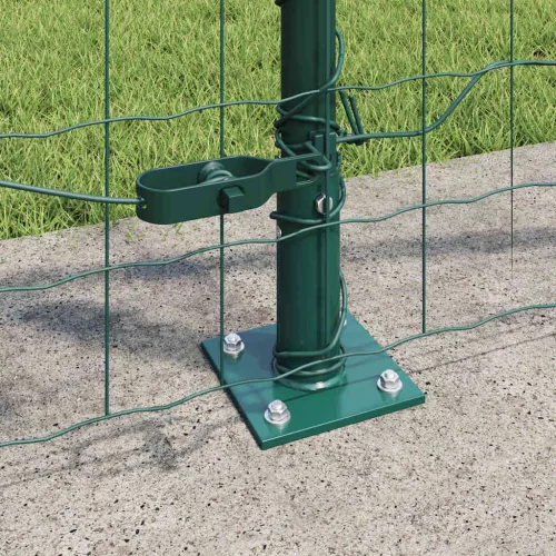 Kerítés oszlopokkal Zöld 0.8 x 25 m Acél