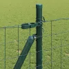 Kerítés oszlopokkal Zöld 0.8 x 25 m Acél