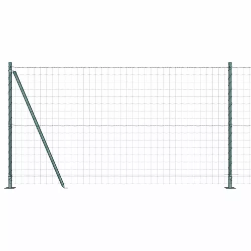 Kerítés oszlopokkal Zöld 1.2 x 25 m Acél