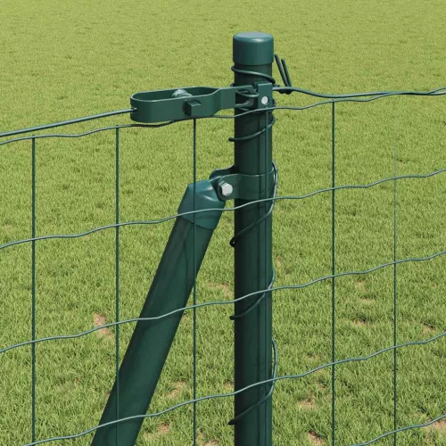 Kerítés oszlopokkal Zöld 1.2 x 25 m Acél