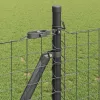 Kerítés oszlopokkal Szürke 1 x 10 m Acél