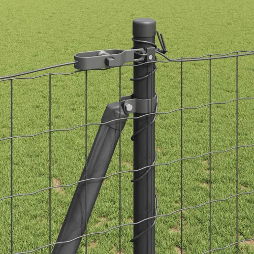 Kerítés oszlopokkal Szürke 1.2 x 10 m Acél