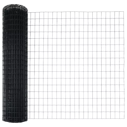 Kerítés oszlopokkal Szürke 1.2 x 10 m Acél