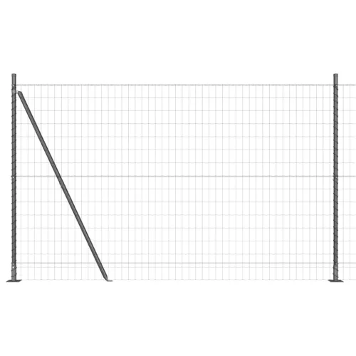 Kerítés oszlopokkal Szürke 1.4 x 10 m Acél