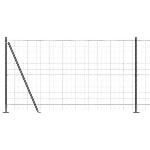 Kerítés oszlopokkal Szürke 1.2 x 10 m Acél