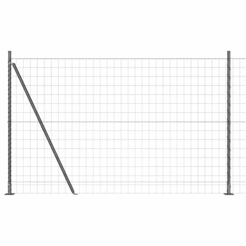 Kerítés oszlopokkal Szürke 1.5 x 10 m Acél