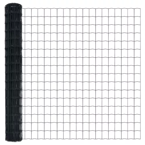 Kerítés oszlopokkal Szürke 1.5 x 10 m Acél